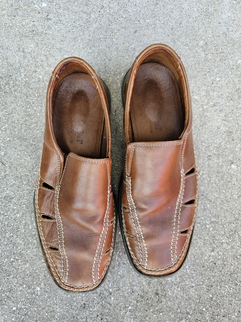 JOSEF SEIBEL Mens Fisherman Loafer Size 41 Brown Leather Slip On Casual Shoes